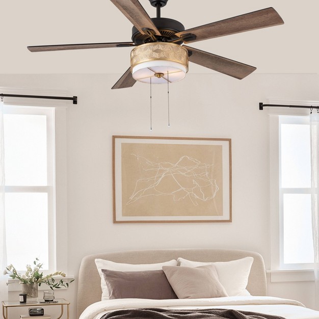 5 blade Led Transitional Lighted Ceiling Fan Gold River Of Goods