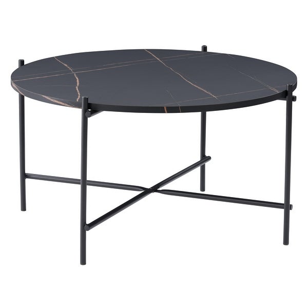 CorLiving Ayla Black Marbled Effect Coffee Table