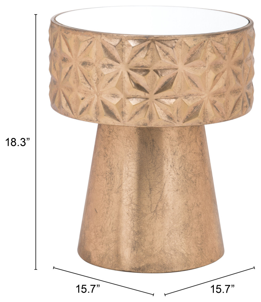 Aztec Side Table Gold   Contemporary   Side Tables And End Tables   by Zuo Modern Contemporary  Houzz