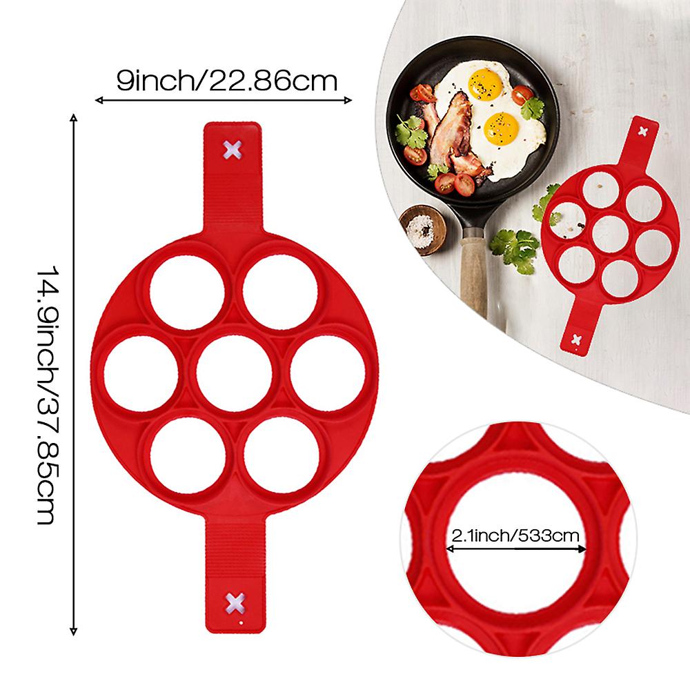 Silicone Non Stick Pancake Maker Egg Ring Cooking Tool For Frying Muffin Pancake Or Shaping Eggs， Fried Egg Mold Green