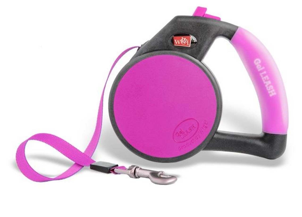 Wigzi Gel Handle Reflective Tape Retractable Leash Medium， Pink