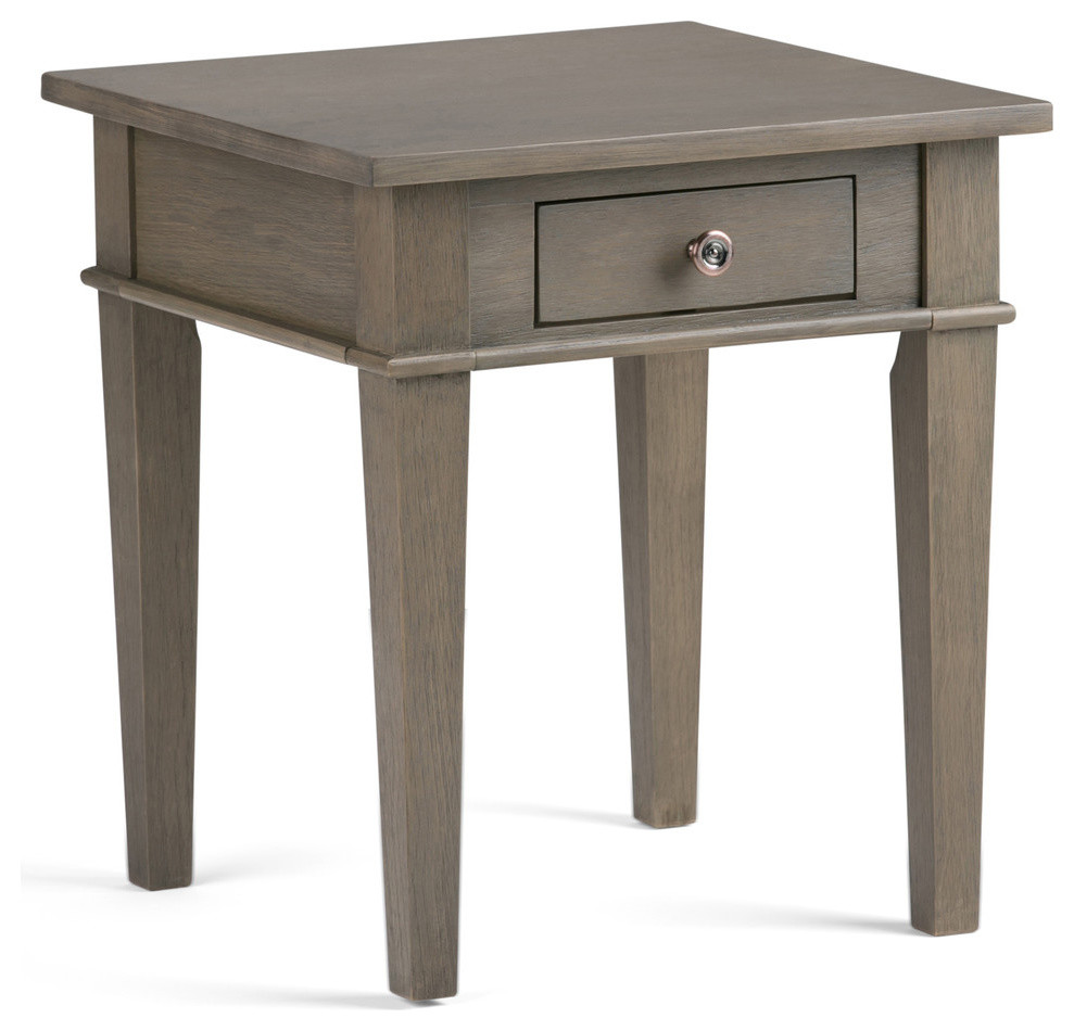 Carlton Solid Wood 18 quotSquare Contemporary End Side Table   Transitional   Side Tables And End Tables   by Homesquare  Houzz