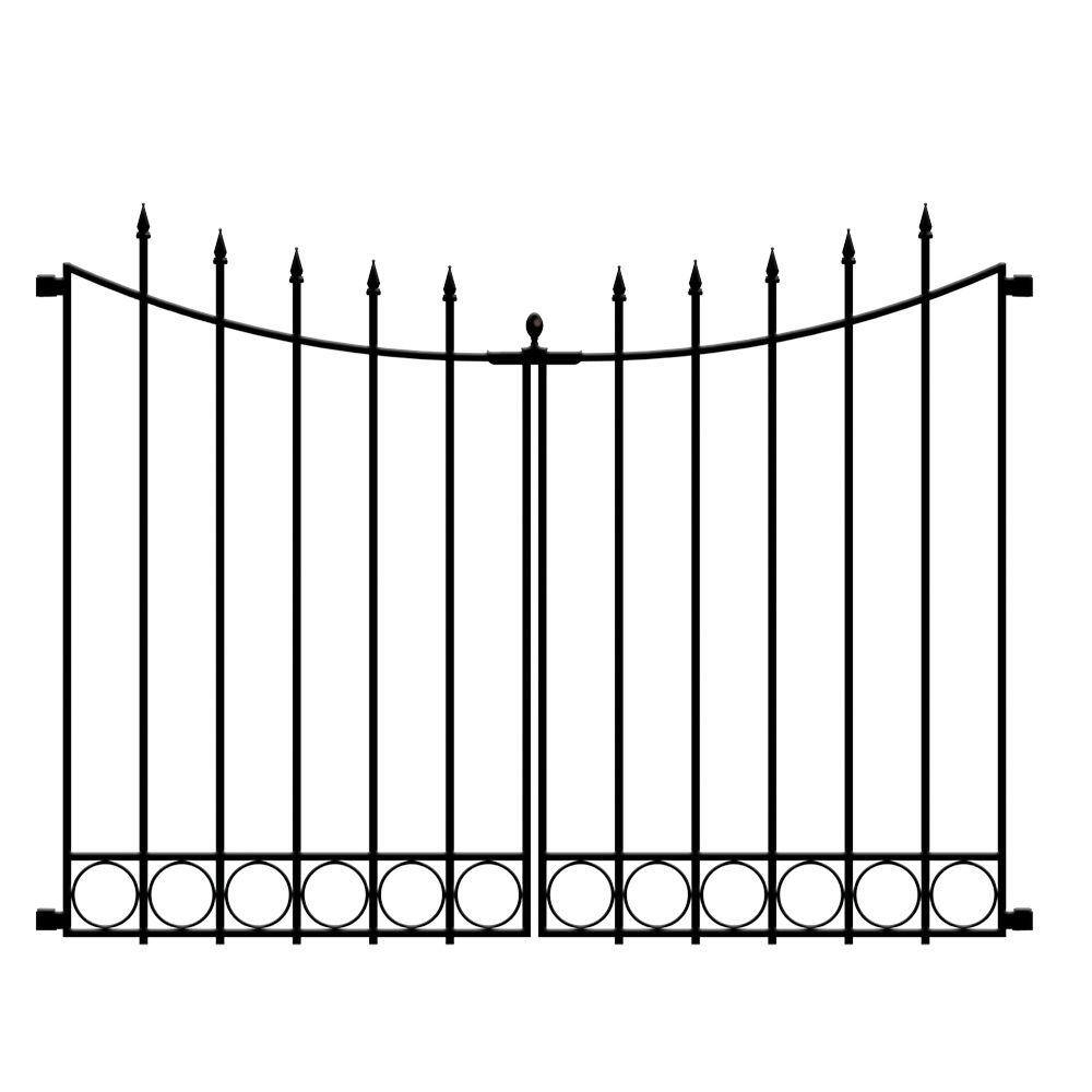 Vigoro Beaumont No Dig 40.4 in. H x 53.8 in. W Black Steel Decorative Fence Gate 860343