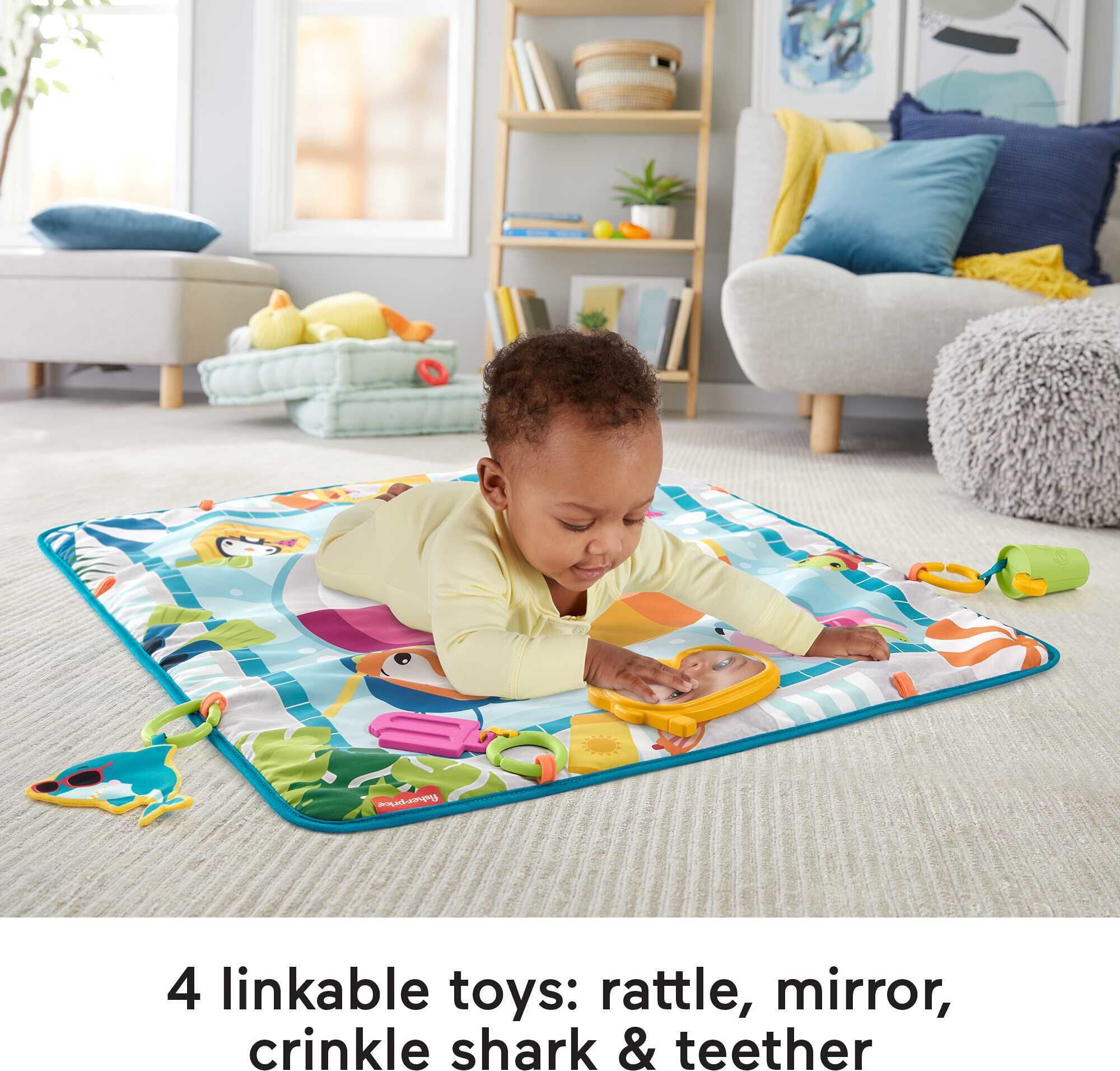 Fisher-Price Dive Right In Activity Mat， Baby Playmat With Toys