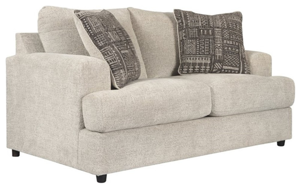 Signature Design by Ashley Soletren Loveseat in Stone   Transitional   Loveseats   by Homesquare  Houzz