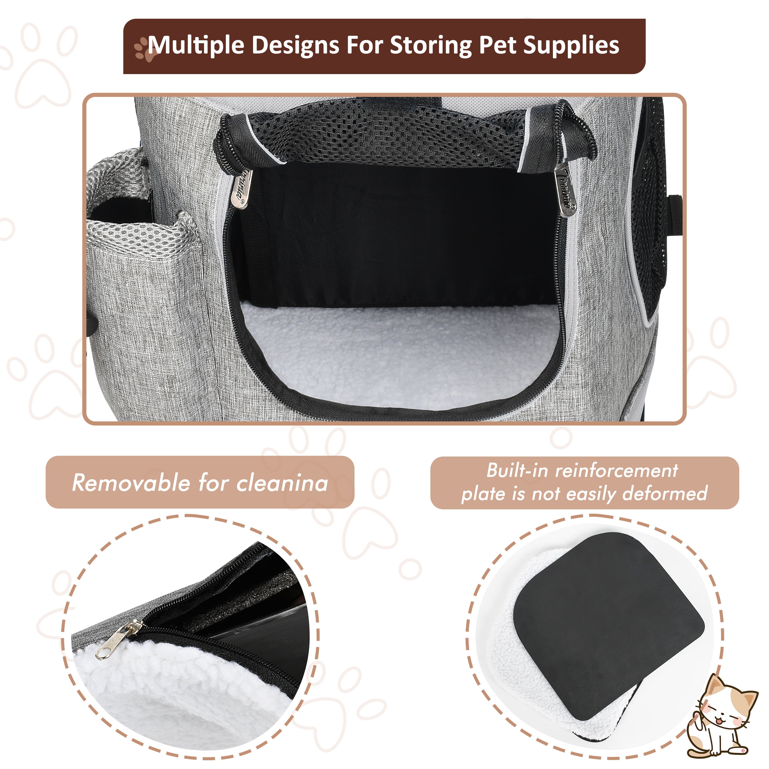 Deluxe Pet Carrier Backpack for Small Cats and Dogs |Two-Sided Entry Airline-Approved， Padded Back Support Travel Carrier for Hiking， Walking， Cycling and Outdoor