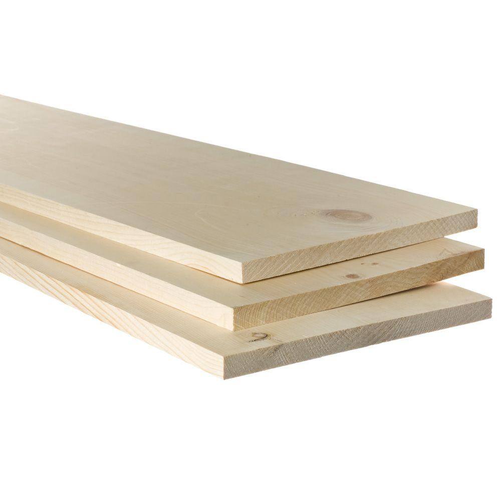 1 in. x 12 in. x 8 ft. Premium Kiln-Dried Square Edge Whitewood Common Softwood Board 458538