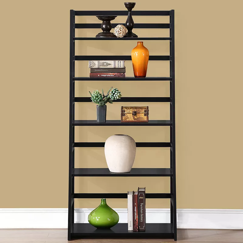 Simpli Home Acadian 5 Shelf Ladder Bookcase