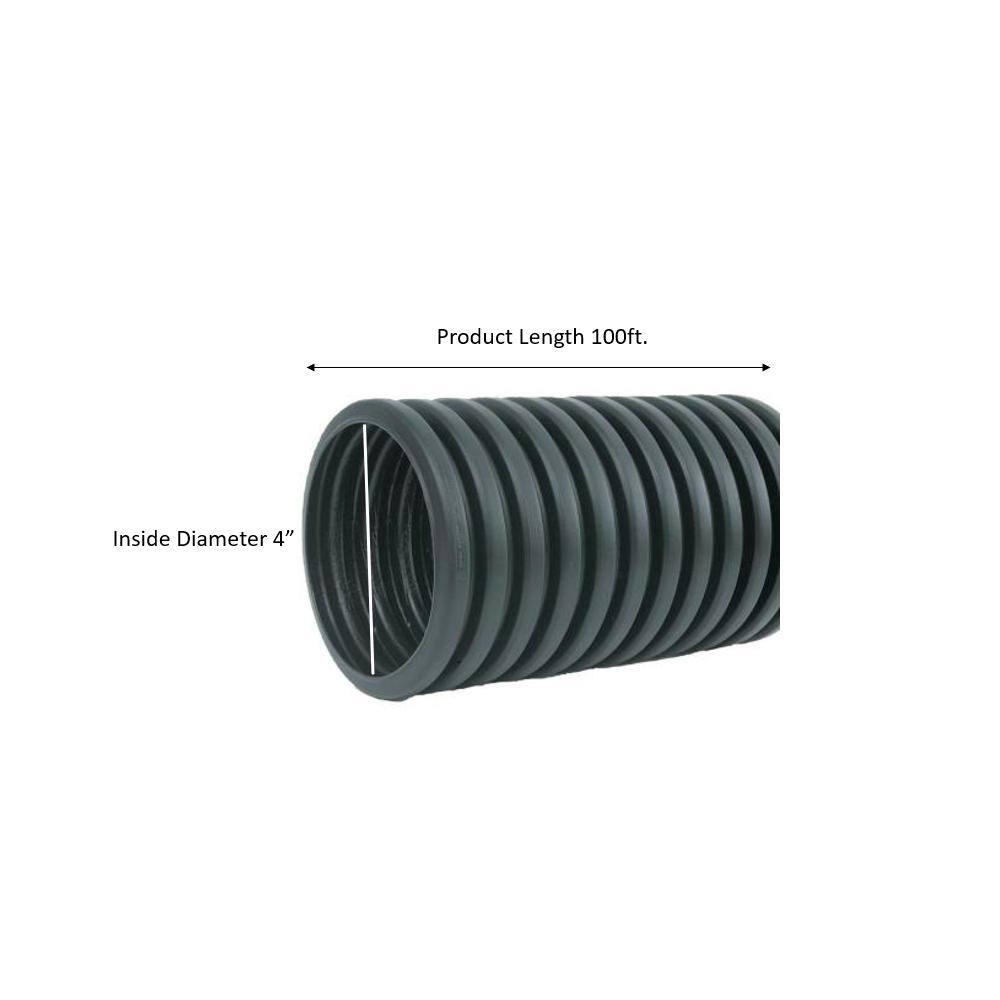 Advanced Drainage Systems 4 in. x 100 ft. Singlewall Perforated Drain Pipe with Filter Sock 04730100BS