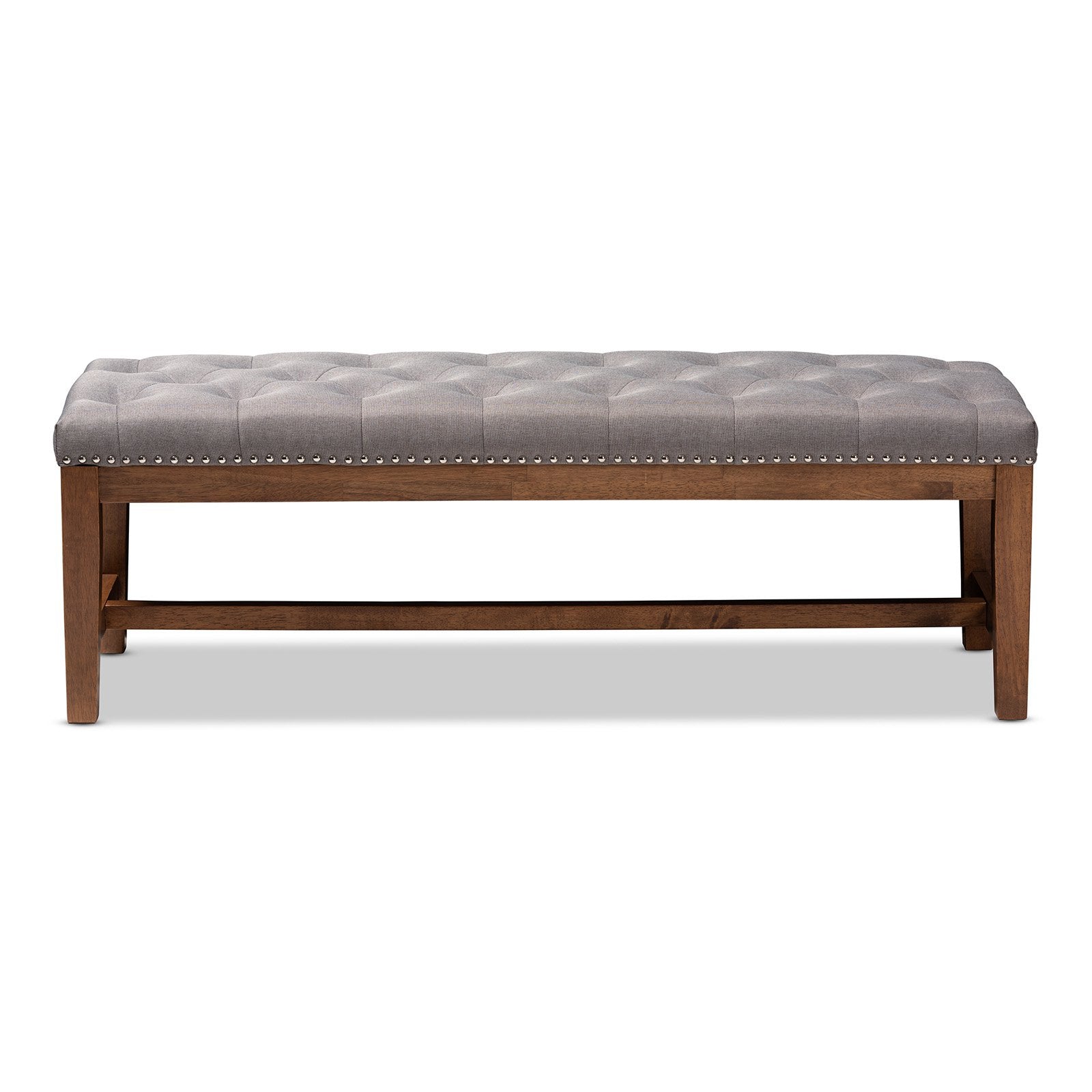 Baxton Studio Ainsley Modern and Contemporary Upholstered Solid Rubberwood Bedroom Bench