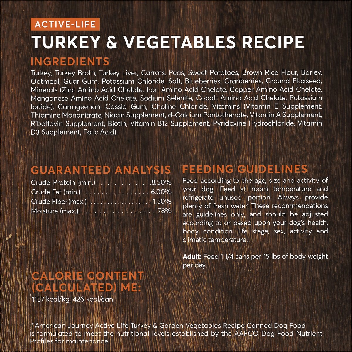 American Journey Turkey and Vegetables Recipe Canned Dog Food