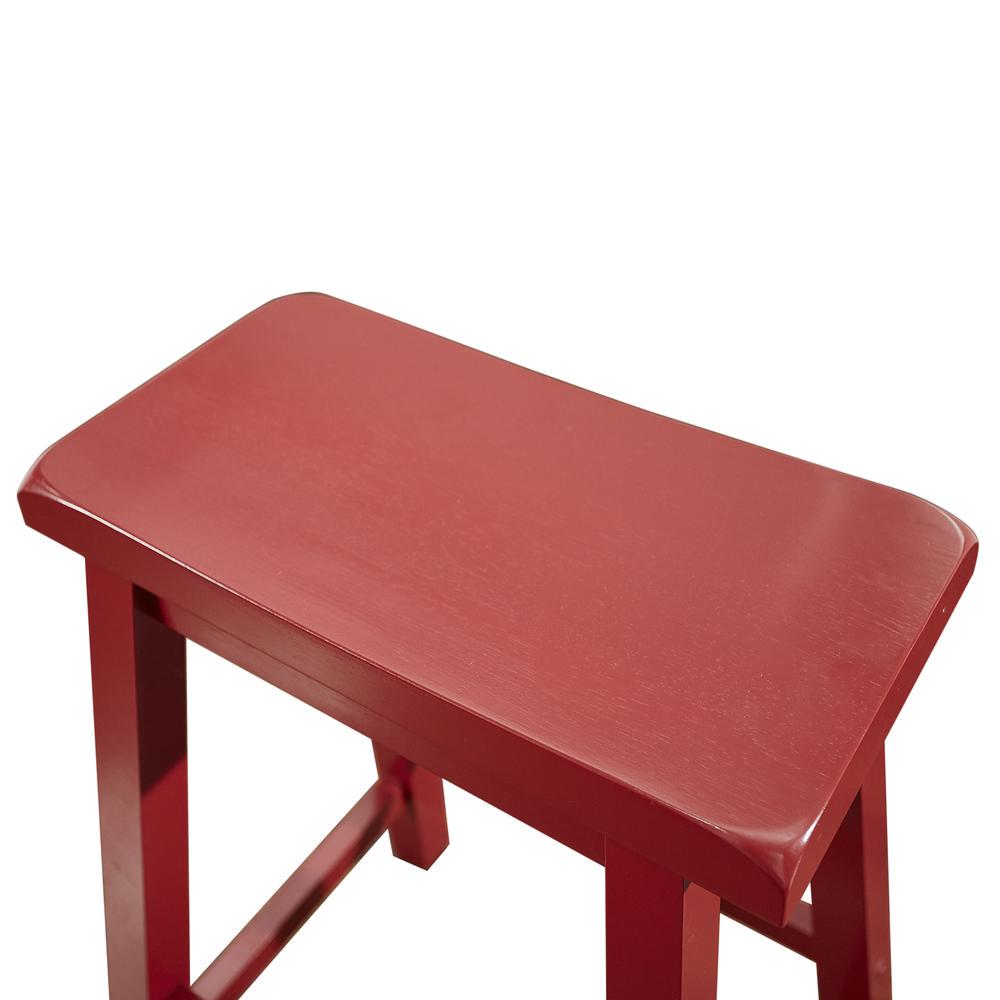 Beamon 24 Backless Saddle Counter Stool， Crimson Red