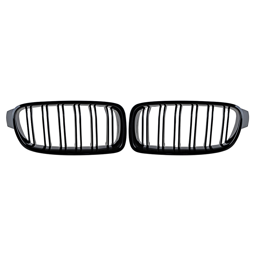 Astra Depot Glossy Black Double Line Kidney Grille Grill Fit 2012-2018 BMW F30 F31 320i 328i 335i 4-Door