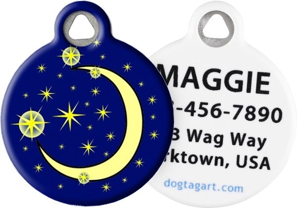 Dog Tag Art Moon and Stars Personalized Dog and Cat ID Tag