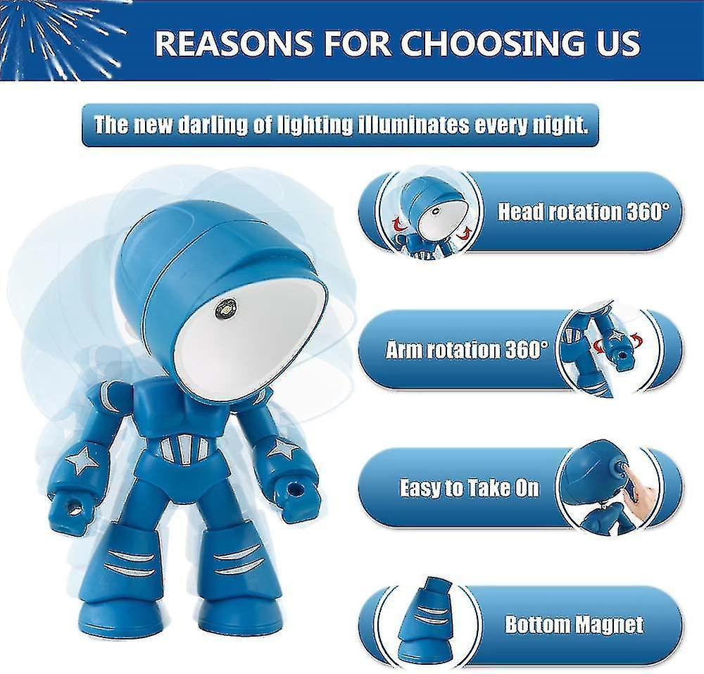 Cute Robot Firgure Night Light For Children，mini Led Bedside Lamp，room Decor Lamp Mecha Hero Lightma