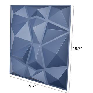 Art3dwallpanels Diamond Decorative 3D PVC Wall Panel Navy Blue 19.7 x 19.7 in. ( 32 sq. ft. case) A10hd38BL