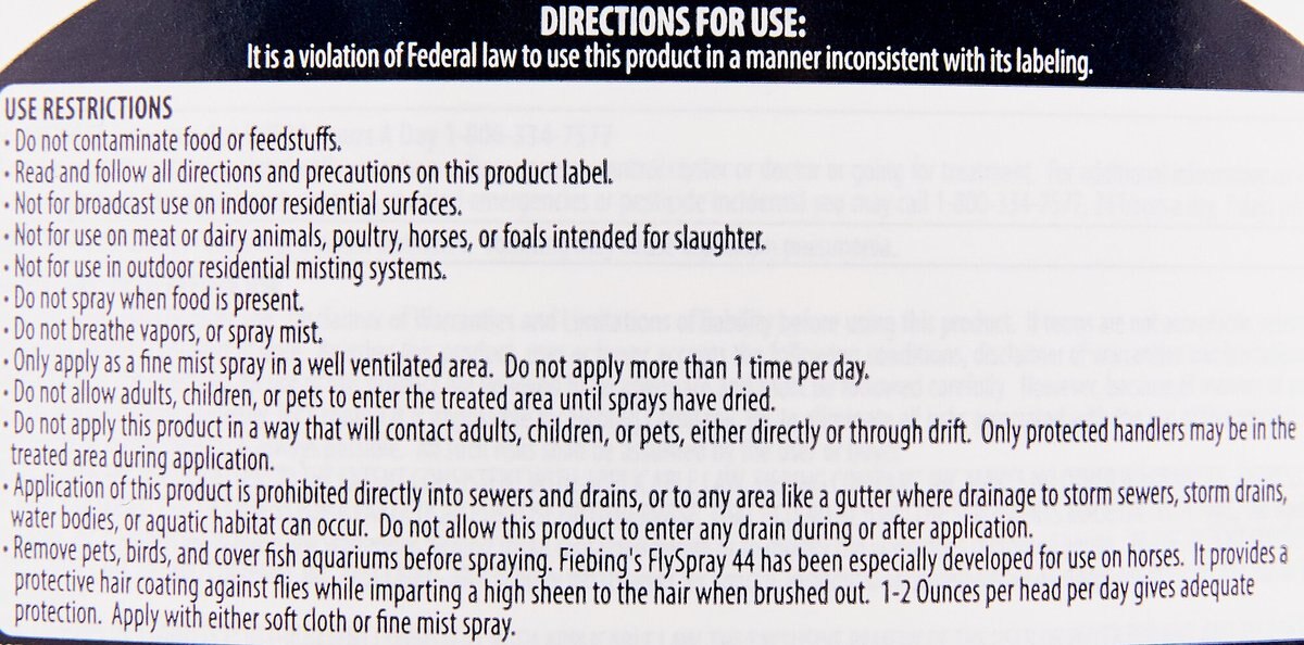 Fiebing's Flyspray 44 Repellent Insect Spray for Horses