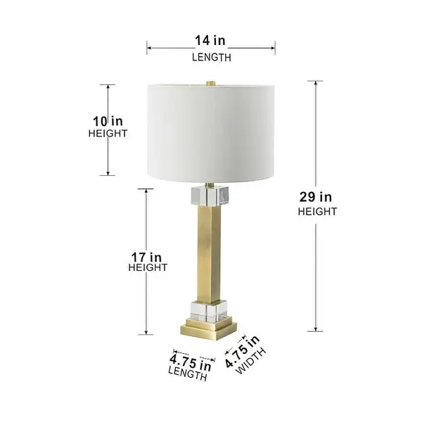 Squat Cylinder Table Lamp with White Rounded Drum Shade