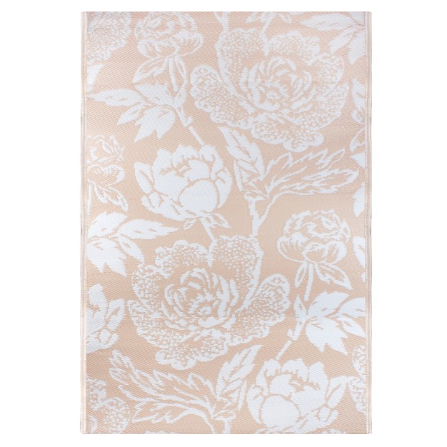 Northlight 4 x27 X 6 x27 Pink Beige And White Floral Rectangular Outdoor Area Rug