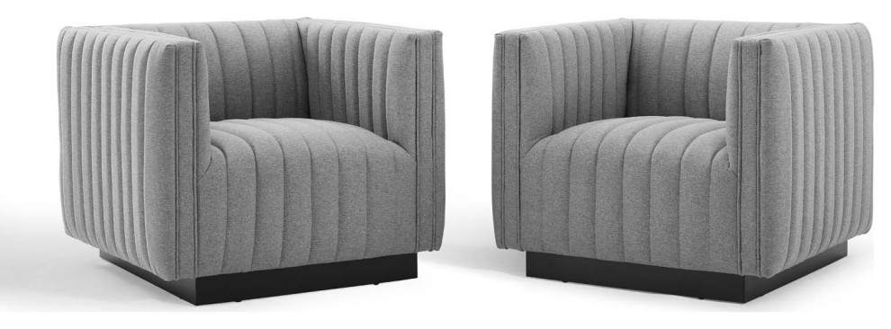 Tufted Armchair Accent Chair  Set of 2  Fabric  Navy Blue  Modern  Lounge   Transitional   Armchairs And Accent Chairs   by House Bound  Houzz