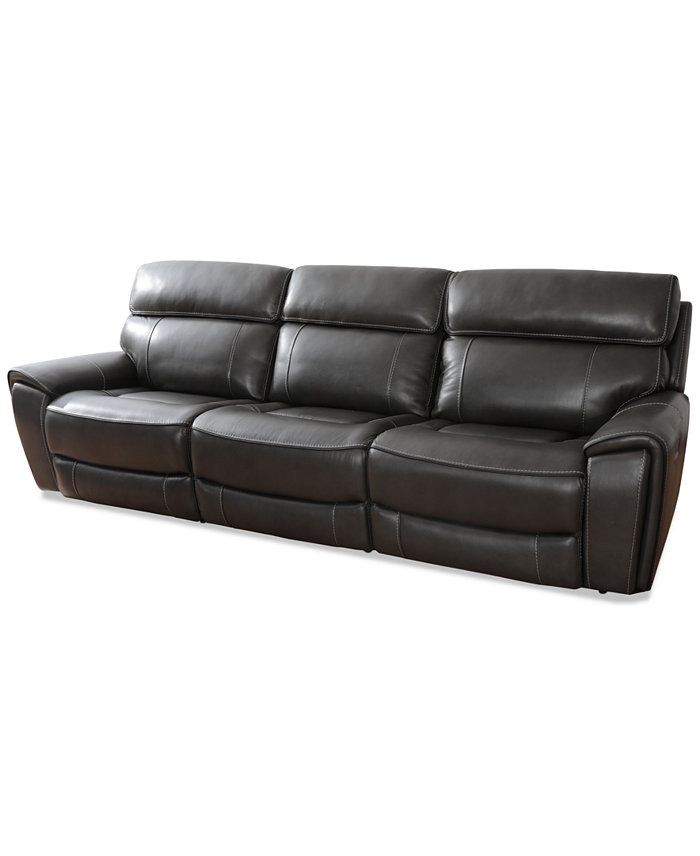 Furniture Hutchenson 115 3-Pc. Leather Sofa with 2 Power Recliners