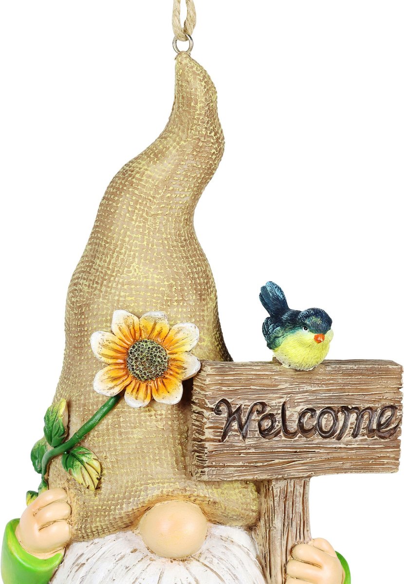 Exhart Welcome Gnome Hanging Bird House