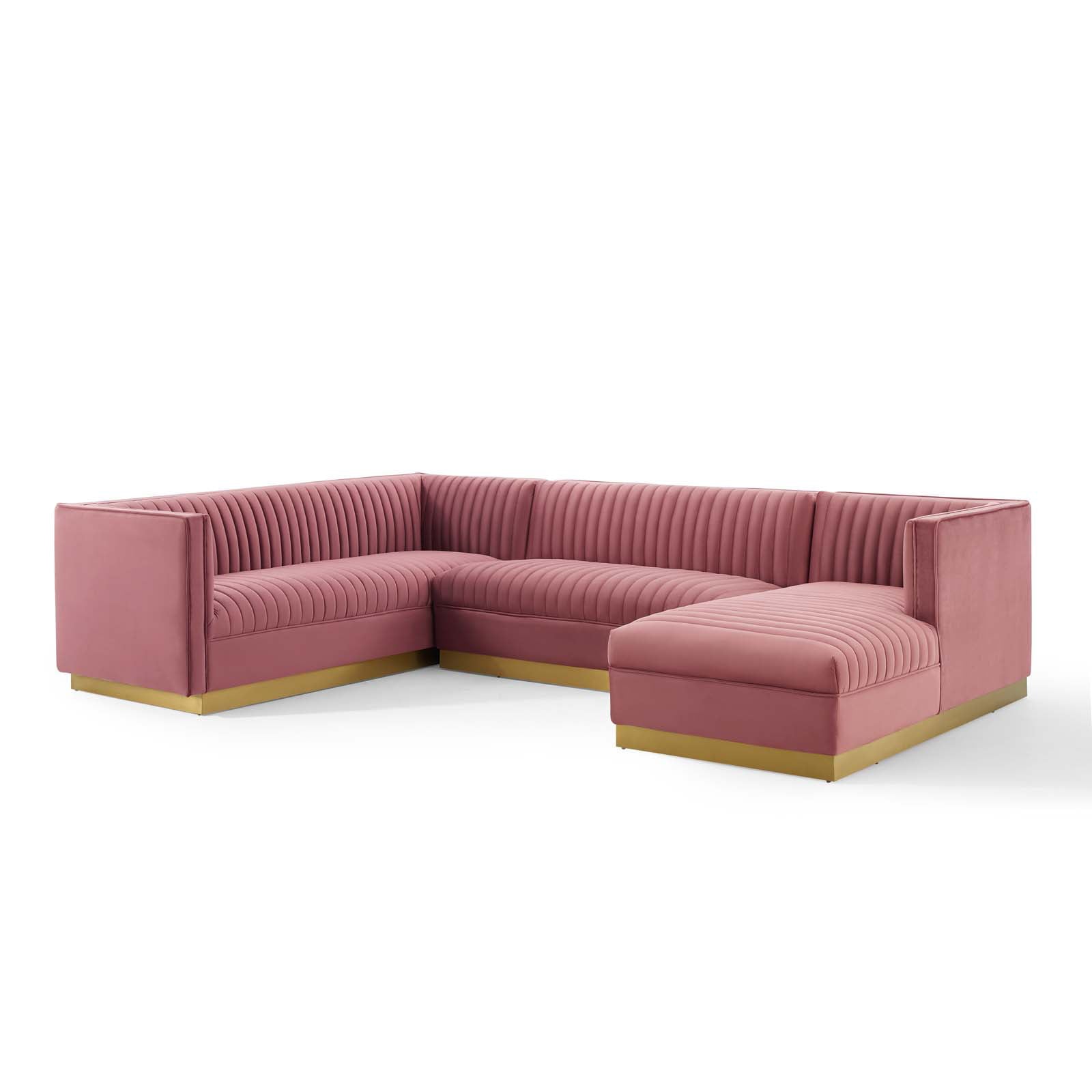 Sanguine 3 Piece Performance Velvet Sectional Sofa Set-EEI-3921