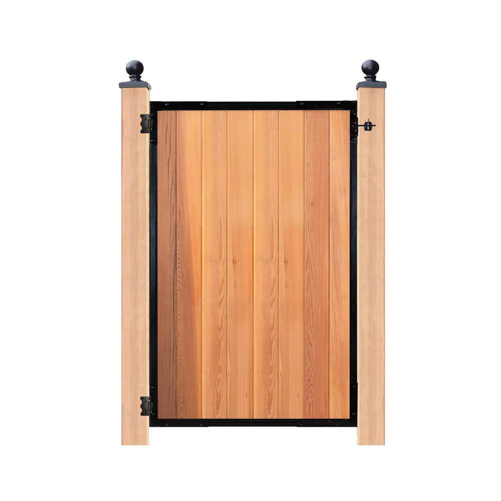 NUVO IRON Black Galvenized Steel 8-Board Gate Frame for 47 in. W Opening with Removable Arch PRO8