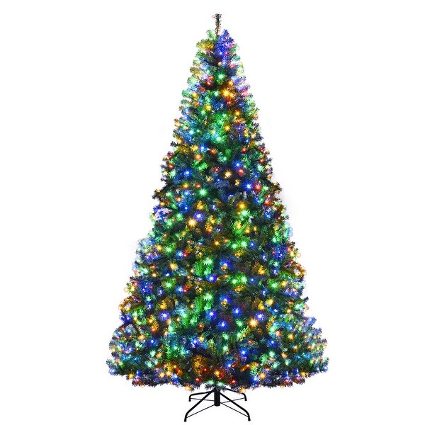 Gymax 59FT PreLit Christmas Tree Hinged Artificial Tree w/ Metal