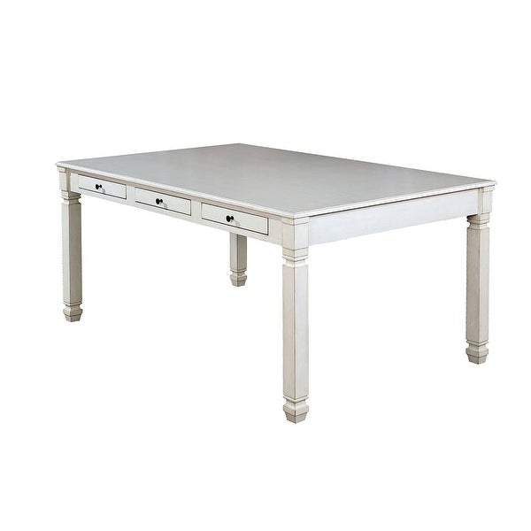 Wooden Dining Table in Antique White - Antique White