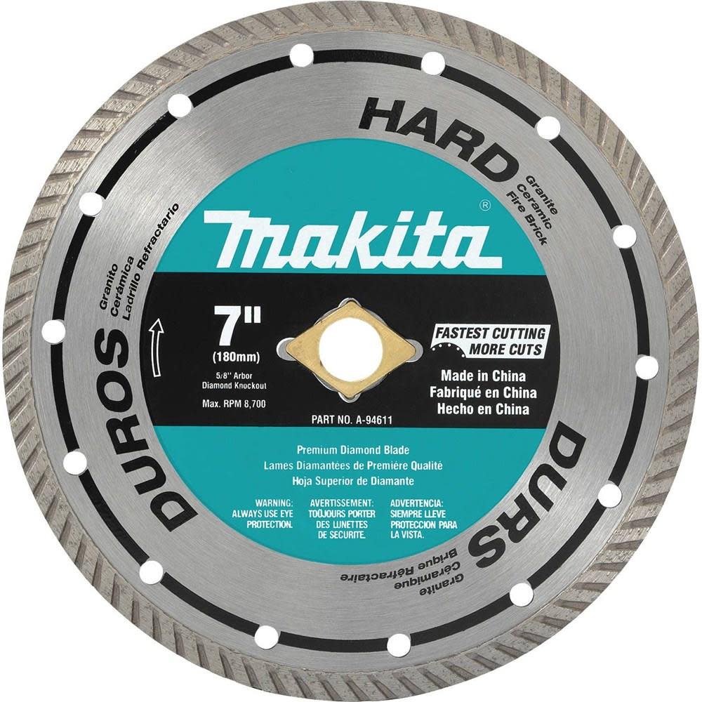 Makita 7 in. Turbo Rim Hard Material Diamond Blade A-94611 from Makita