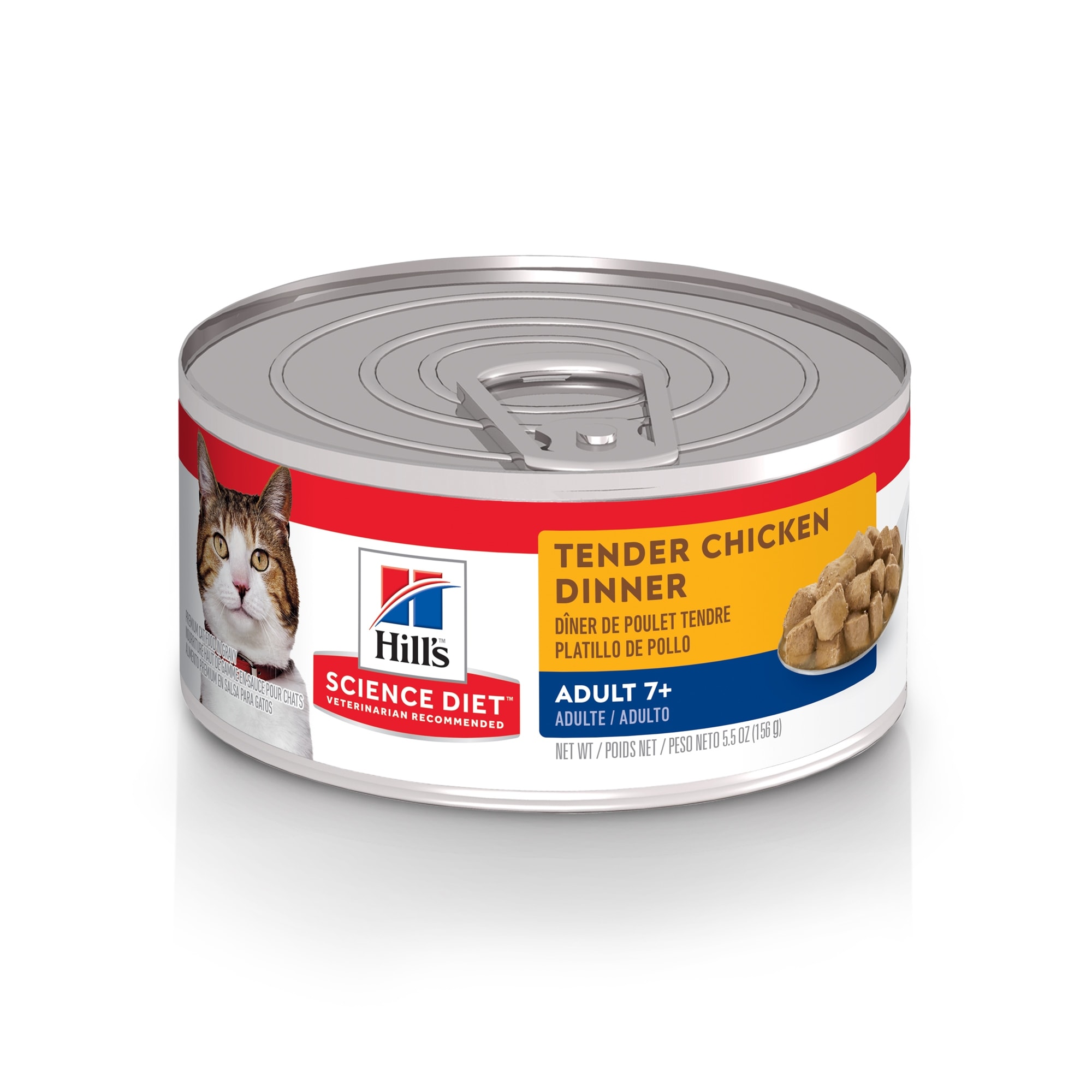 Hill's Science Diet Adult 7+ Tender Chicken Dinner Canned Cat Food， 5.5 oz.， Case of 24