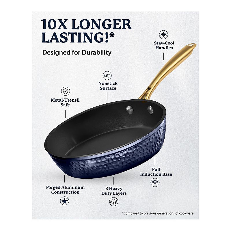 Granitestone Diamond Charleston Collection 8-Inch Hammered Nonstick Frying Pan