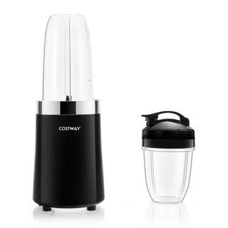 Costway 24 oz. Single Speed Black 1000-Watt Portable Blender 6-Blade Smoothie Blender with Travel Bottle ES10060US-BK