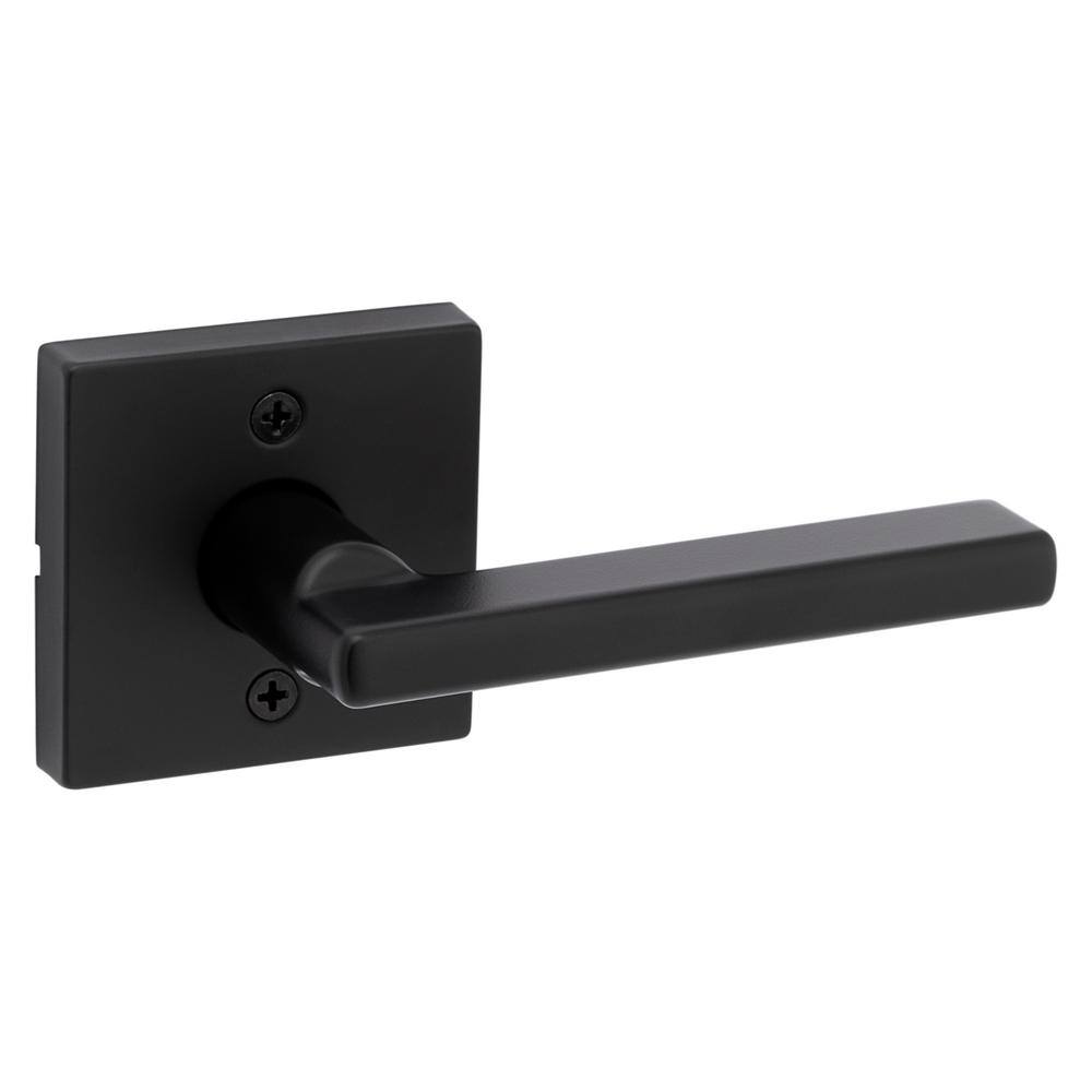 Kwikset Halifax Square Matte Black HallCloset Door Lever (4-Pack) 720HFLSQT5144PK