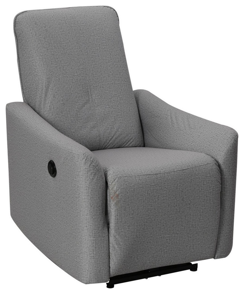 Benzara BM286360 Modern Recliner Chair  Touch Control Button  Gray Fabric   Transitional   Recliner Chairs   by Uber Bazaar  Houzz