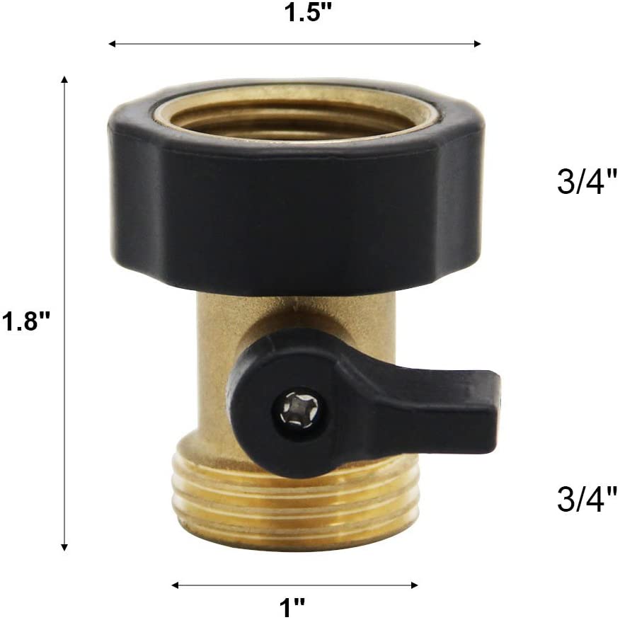 Heavy Duty Brass Shut Off Valve Garden Hose Connector