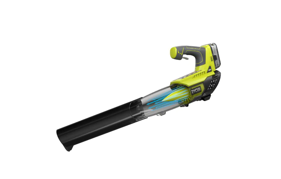 RYOBI P2180 ONE+ 18V 100 MPH 280 CFM Cordless Battery Variable-Speed Jet Fan Leaf Blower with 4.0 Ah Battery and Charger