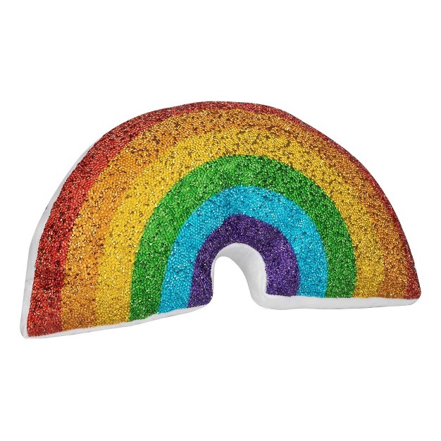 Luminous Rainbow Novelty Throw Pillow Sparkles Home