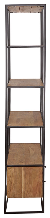 Belcroft 4 drawer Etagere Natural Acacia and Black   Modern   Bookcases   by Modon  Houzz