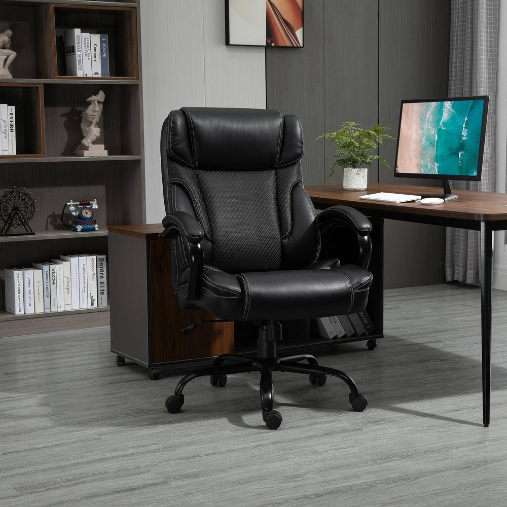 Vinsetto Black PU Seat Executive Office Chair with High Back Adjustable 921-462BK