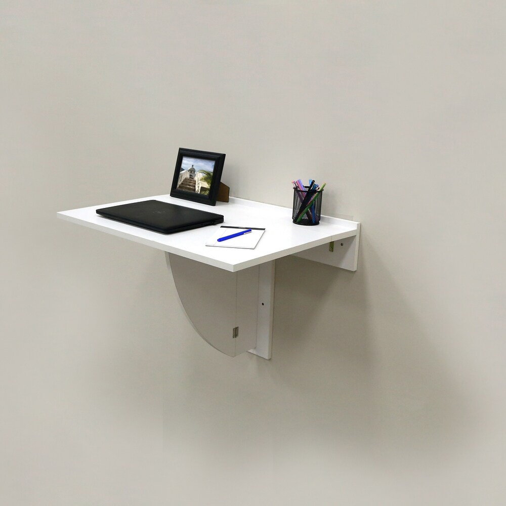 30 inch White Wall Mounted Desk