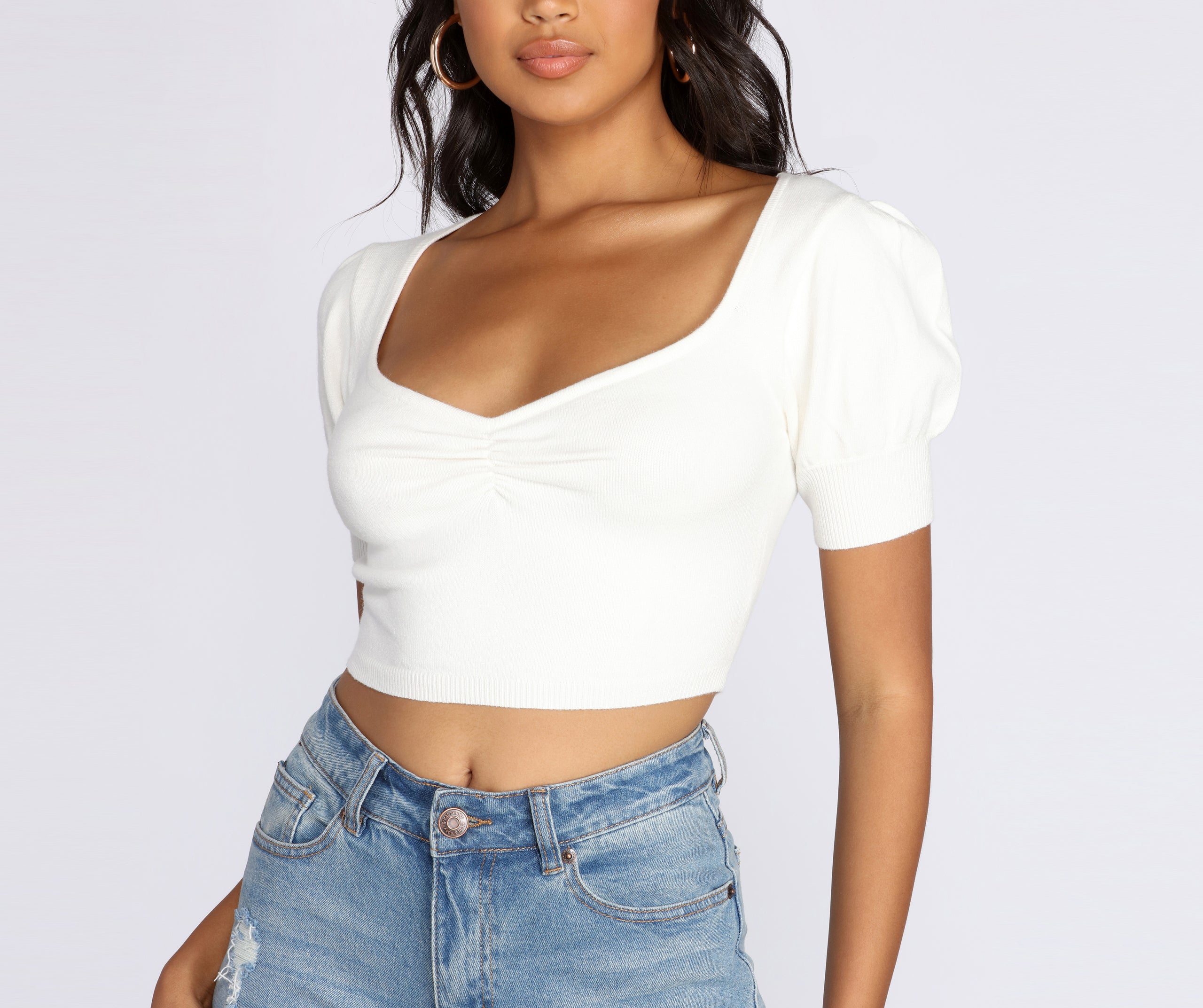 Girly Girl Cropped Knit Sweater