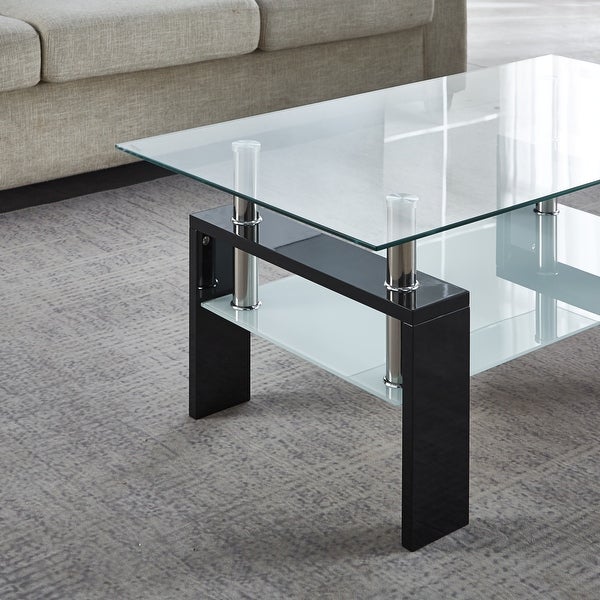 Rectangle Coffee Table with Storage Shelf