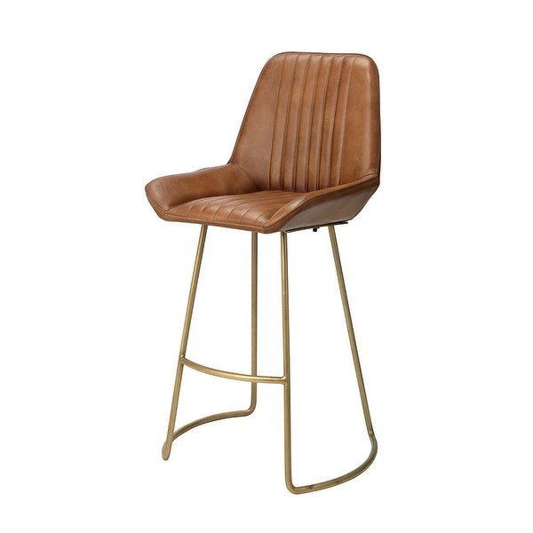 Counter Stool with Leatherette and Metal Sled Base