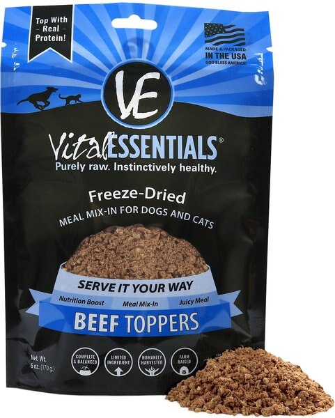 Vital Essentials Beef Freeze-Dried Raw Grain-Free Dog and Cat Food Topper