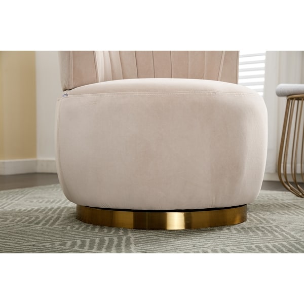 360 Degree Swivel Barrel Accent Chair， Round Backrest Chair， Fluffy Velvet Fabric Lazy Sofa Single Sofa Chair