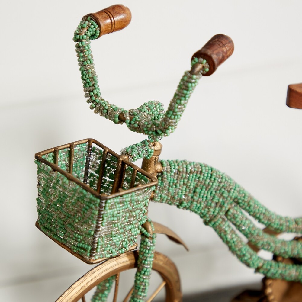 Green Vintage Bicycle Sculpture   18 x 4 x 12