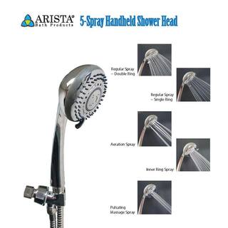 ARISTA 5-Spray Patterns 2.0 GPM 4 in. Wall Mount Single Handheld Shower Head in Brushed Nickel SH8453-BN