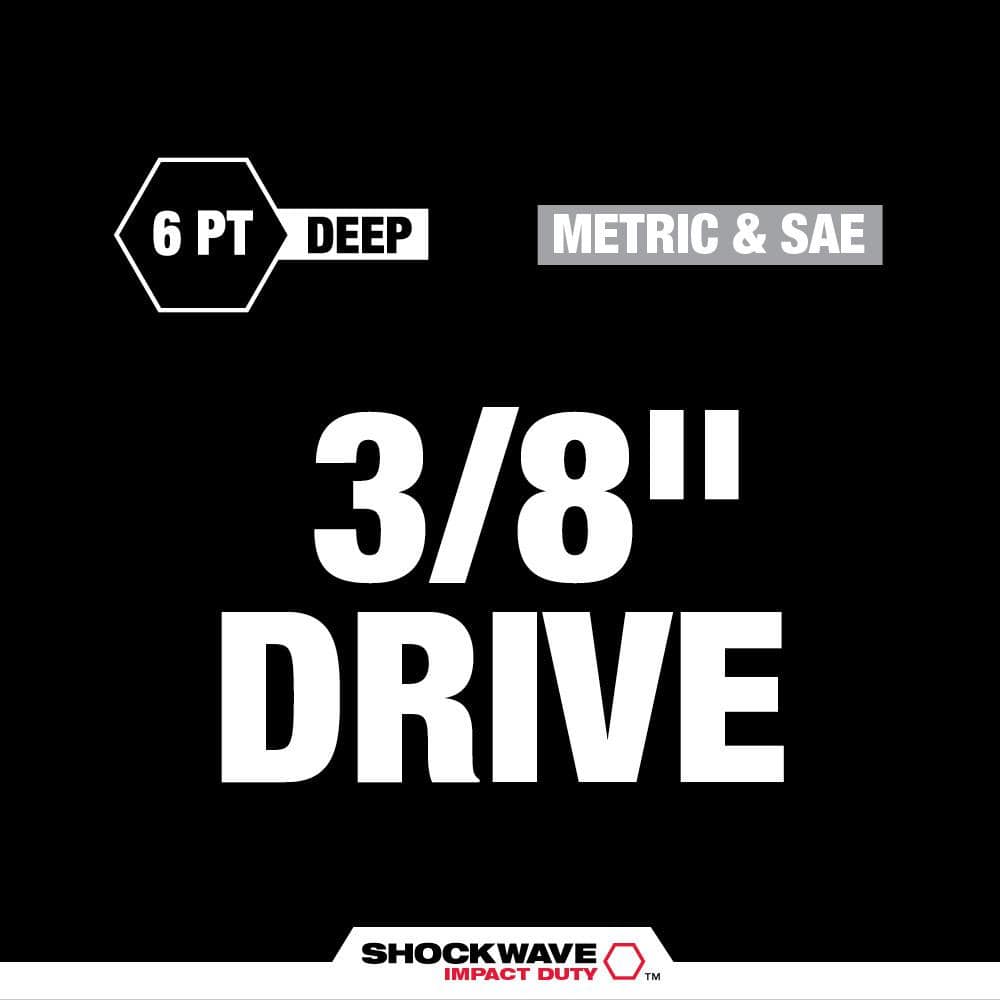 Milwaukee SHOCKWAVE Impact-Duty 3/8 in. Drive Metric and SAE Deep Well Impact PACKOUT Socket Set (36-Piece) 49-66-6805